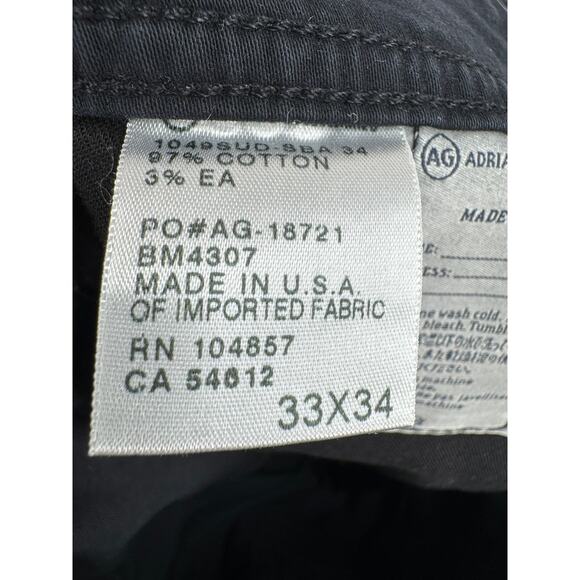 AG Adriano Goldschmied Protege Straight Leg Jeans Mens 33x34 Black Stretch - Picture 9 of 13